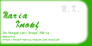 maria knopf business card